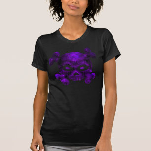Camiseta Crânio e ossos roxos