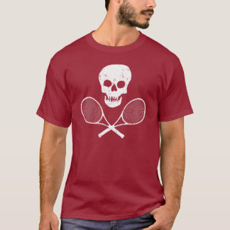 Camiseta Crânio e raquetes de tênis