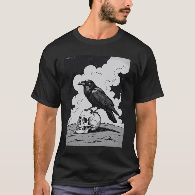 Camiseta Crânio E Raven (Frente)