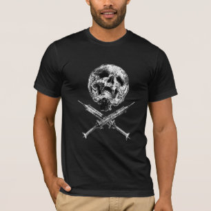 Camiseta Crânio e seringas