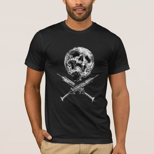 Camiseta Crânio e seringas (Frente)