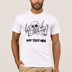 Camiseta Crânio e t-shirt dos homens dos ossos 4X4 da cruz