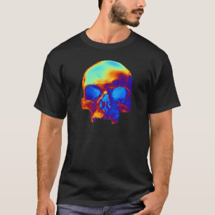 Camiseta Crânio em azul e Dourado