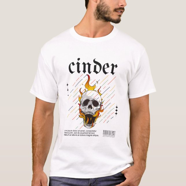 Camiseta Crânio em Fogo (Frente)