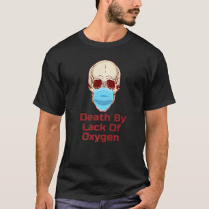Camiseta Crânio Em Máscara Falta De Oxigênio