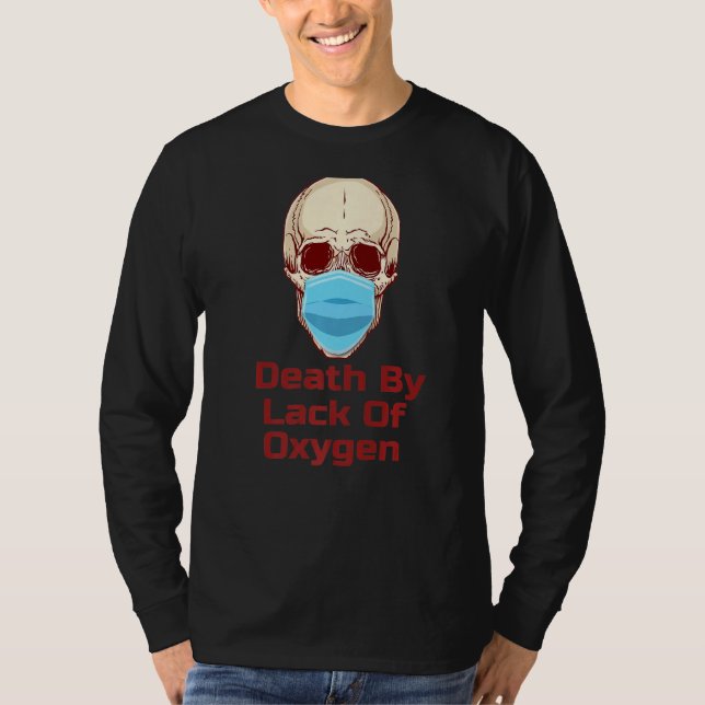 Camiseta Crânio Em Máscara Falta De Oxigênio (Frente)