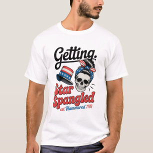 Camiseta Crânio Embrulhado por Estrelas
