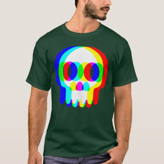 Camiseta Crânio engraçado Vaporwave Halloweenechno Rave EDM