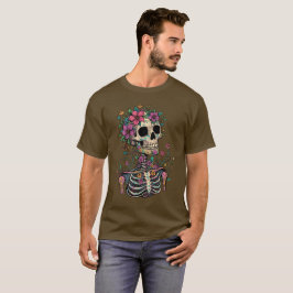 Camiseta Crânio Esqueleto Arte Gótica Fantasia Som