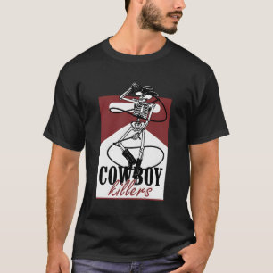 Camiseta Crânio Esqueleto de Vaqueira Ocidental Punchy