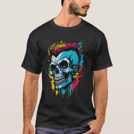 Camiseta Crânio Fantasia de Roupa de Arte de Grafite