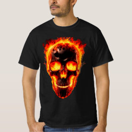 Camiseta crânio flamejante