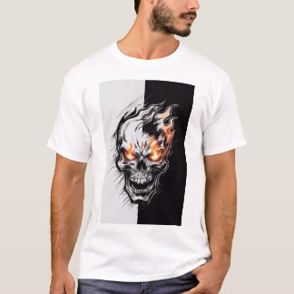 Camiseta Crânio flamejante - Design gótico
