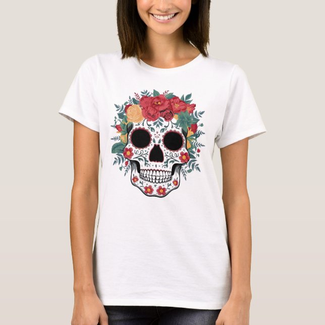 Camiseta Crânio Floral (Frente)
