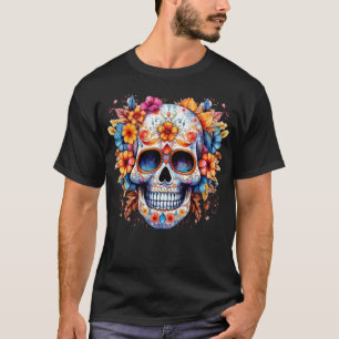 Camiseta Crânio Floral 12