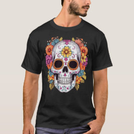 Camiseta Crânio Floral 15