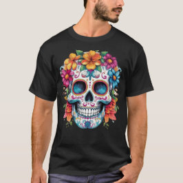 Camiseta Crânio Floral 17