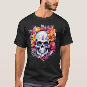 Camiseta Crânio Floral 20