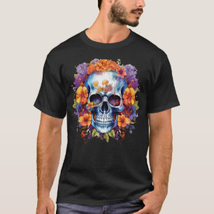 Camiseta Crânio Floral 8