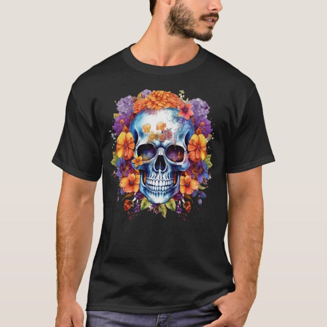 Camiseta Crânio Floral 8 (Frente)