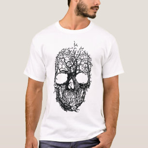 Camiseta Crânio Formado a partir de Galhos