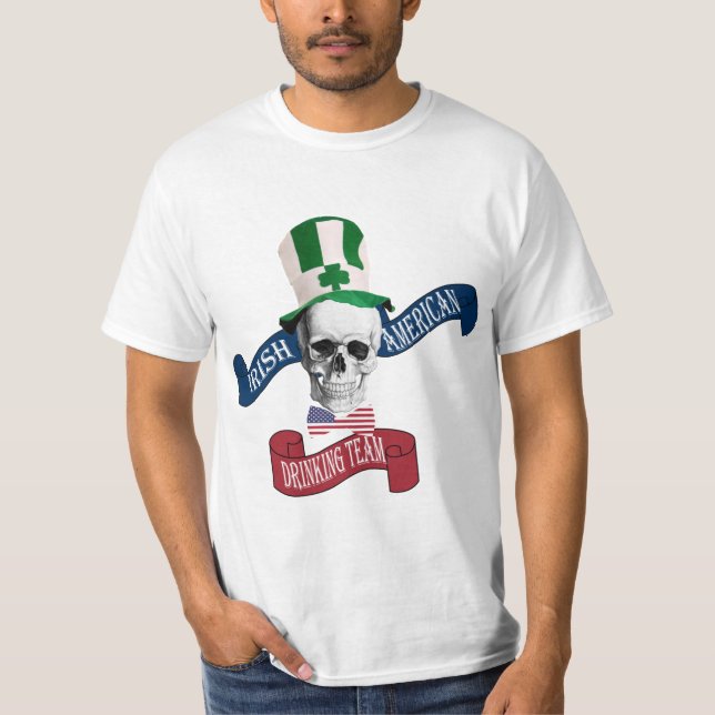 Camiseta Crânio gótico engraçado Dia de São Patrício irland (Frente)