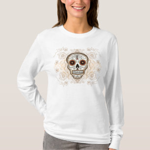 Camiseta Crânio Hoody do açúcar do vintage