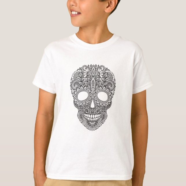Camiseta Crânio humano inspirado (Frente)