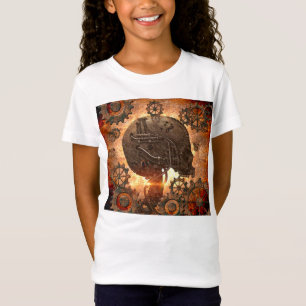 Camiseta Crânio impressionante do steampunk com engrenagen
