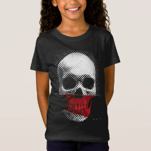 Camiseta Crânio Infravermelho: Desenho Pontilhado em Tons d