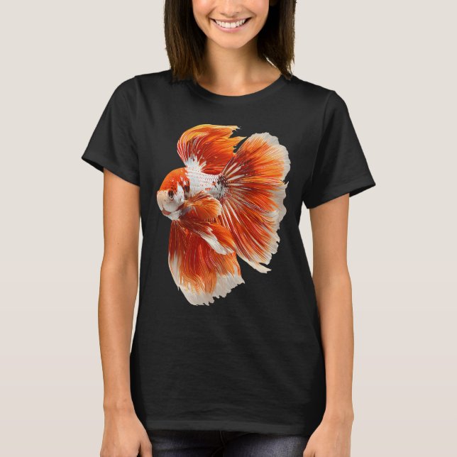 Camiseta Crânio Kawaii em Aquário com Peixe (Frente)