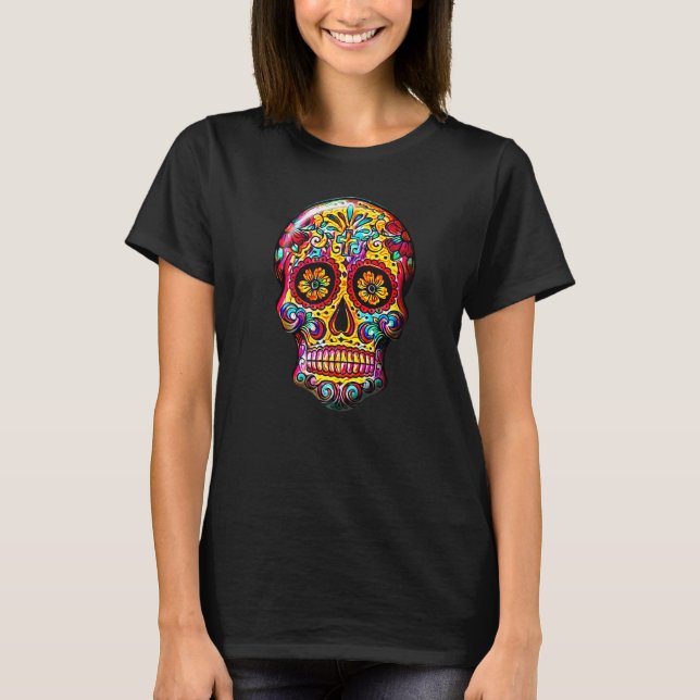 Camiseta Crânio Legal Calavera Dia Muertos Morto Sk (Frente)