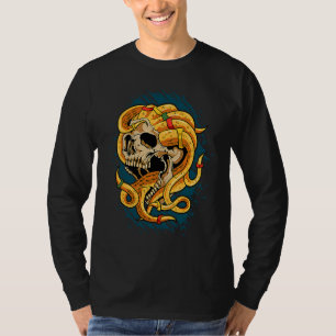 Camiseta Crânio Legal com Tentáculos de Polvo Mechas Temida