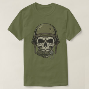 Camiseta Crânio Militar com Granada