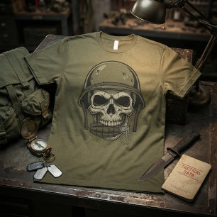 Camiseta Crânio Militar com Granada