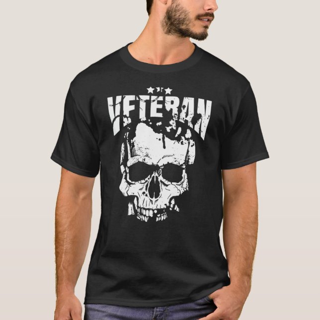 Camiseta Crânio Militar - Vestígios (Frente)