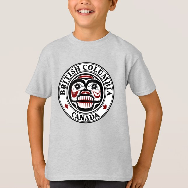 Camiseta Crânio Nativo Red Black Haida Nativo (Frente)