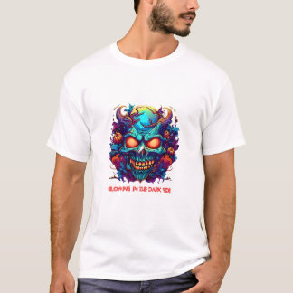 Camiseta "Crânio Neon Escuro – design de Halloween "