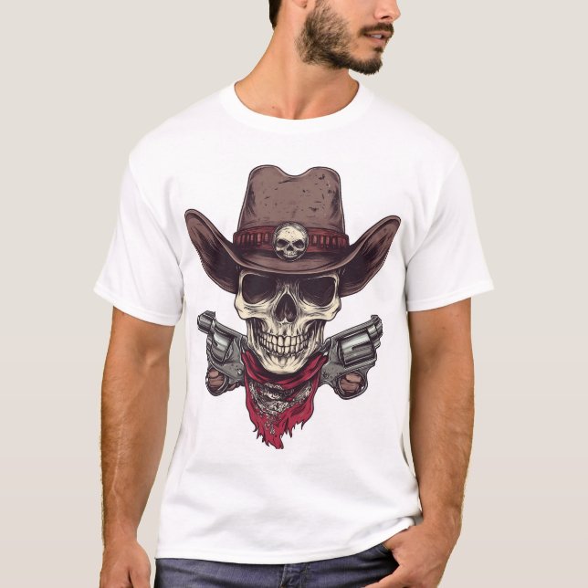 Camiseta Crânio no Velho Oeste (Frente)