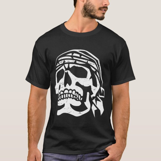 Camiseta Crânio Pirata Distinto (Frente)