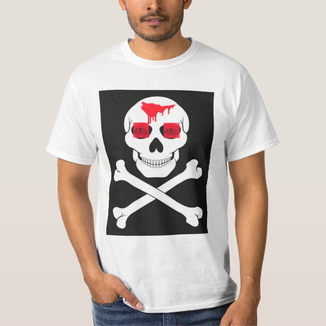 Camiseta Crânio pirata e bósforos (Frente)