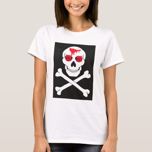 Camiseta Crânio pirata e bósforos (Frente)