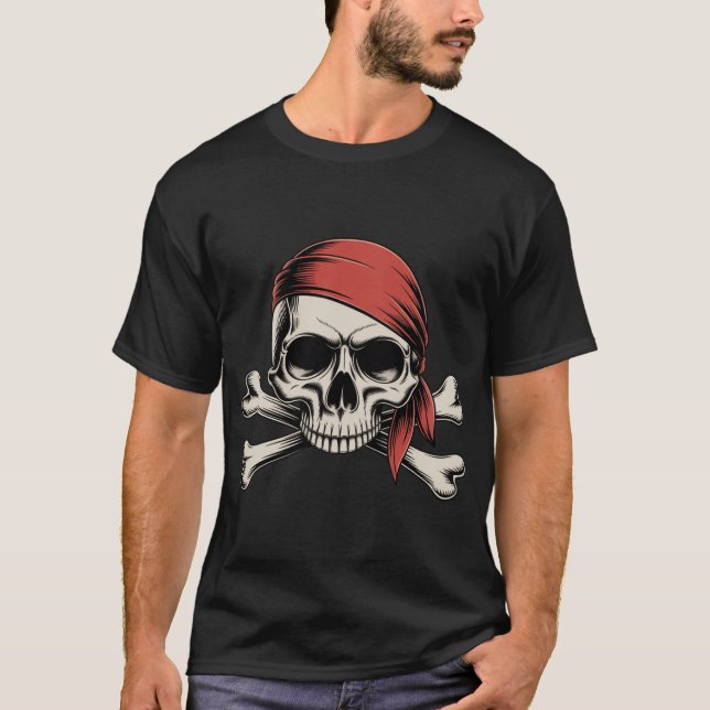 Camiseta Crânio Pirata E Crossbones (Frente)