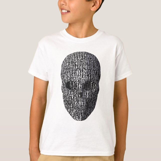 Camiseta Crânio Preto E Branco Marmoreado (Frente)