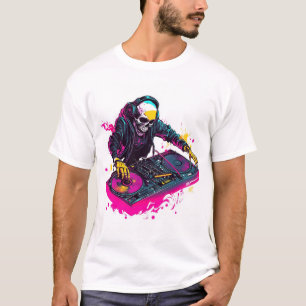 Camiseta Crânio Rave � Esqueleto de Festa EDM DJ