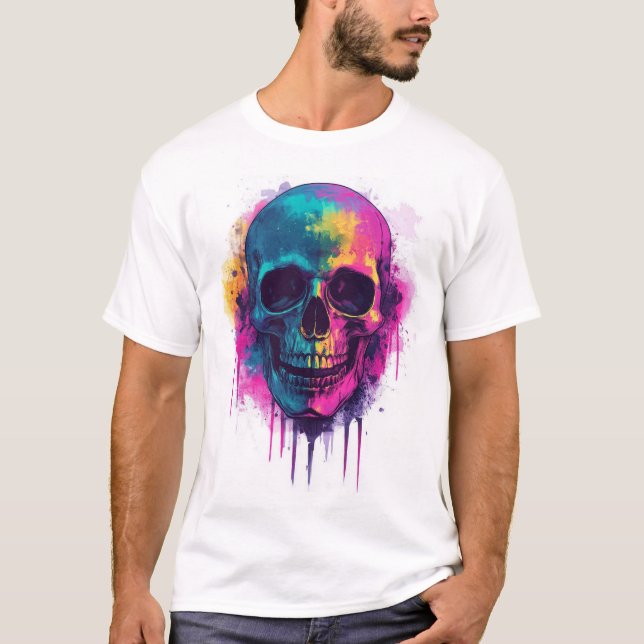 Camiseta Crânio Rebelde de Grafite (Frente)