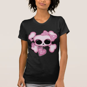 Camiseta Crânio rosa-claro
