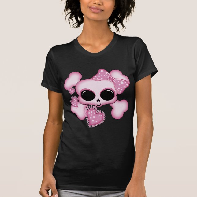 Camiseta Crânio rosa-claro (Frente)