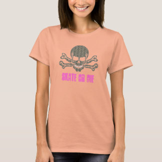 Camiseta crânio texturizado de skate ou de pedra morta