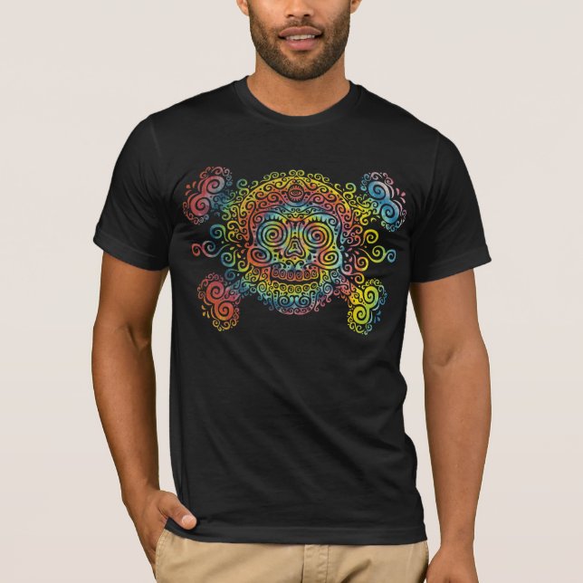 Camiseta Crânio tingido em nó do açúcar (Frente)